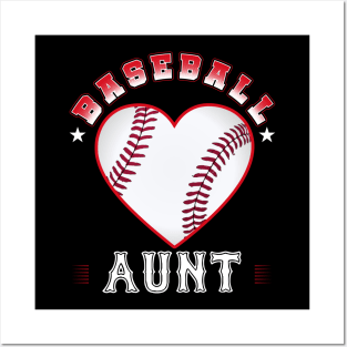 Aunt Baseball Team Family Matching Gifts Funny Sports Lover Player Posters and Art